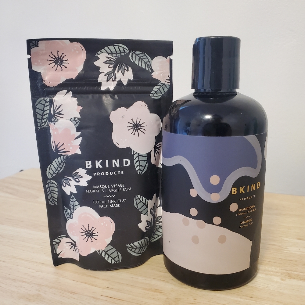 BKIND Shampoo, 250ml & Pink Clay Mask, 60g